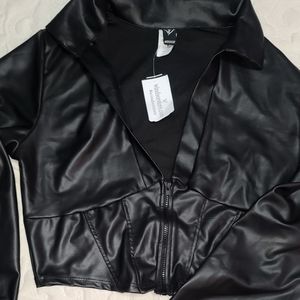 Faux Leather crop top